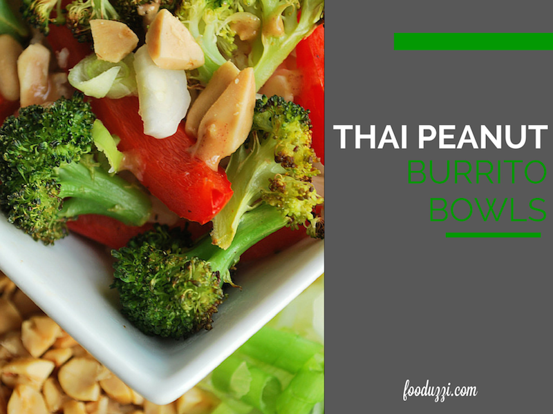 Thai Peanut Burrito Bowls || fooduzzi.com recipes
