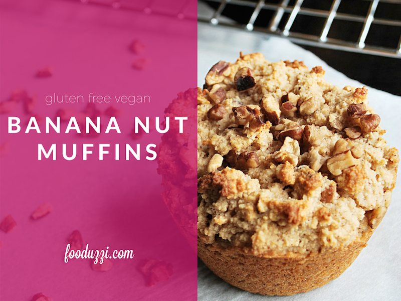 Gluten Free and Vegan Banana Nut Muffins || fooduzzi.com recipes
