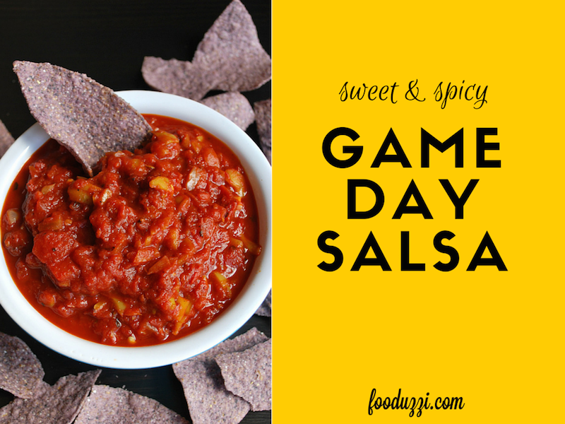 Sweet and Spicy Game Day Salsa || fooduzzi.com recipes