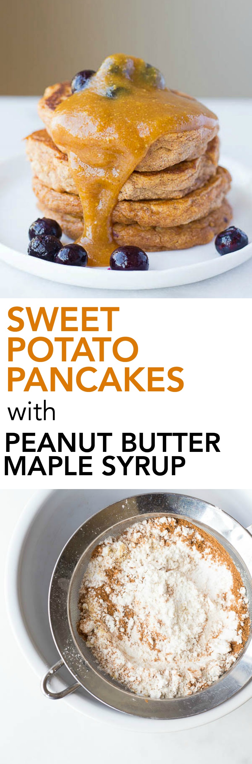 gluten-free-sweet-potato-pancakes-peanut-butter-maple-syrup-pin2 - Fooduzzi