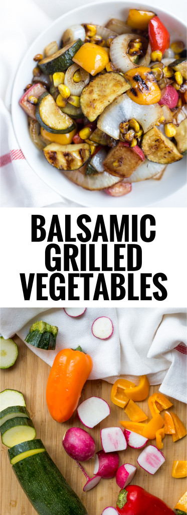 Balsamic Grilled Vegetables: a quick and easy way to enjoy summer veggies as a main or side! The marinade requires only 5 ingredients, and it's gluten free & vegan! || fooduzzi.com recipe