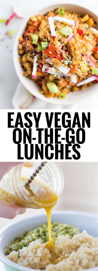 Easy Vegan On-the-Go Lunches: Perfect for work or school, these healthy plant-based recipes will leave you full and satisfied all afternoon long. || fooduzzi.com recipes