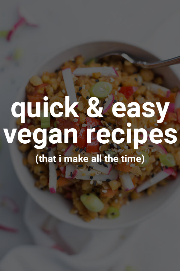Quick & Easy Vegan Recipes That I Make All the Time: need a simple and delicious vegan meal, breakfast, or dessert? These are some of my favorite healthy standbys for whenever I'm short for time. All recipes are gluten free! || fooduzzi.com recipe