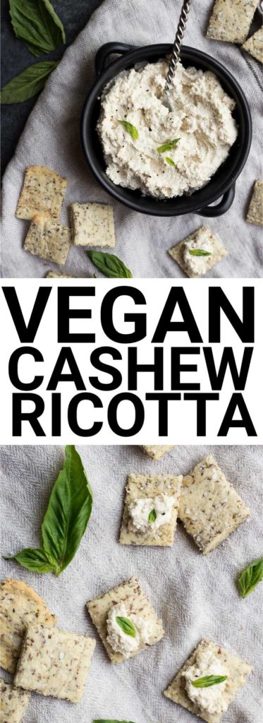 Easy Vegan Cashew Ricotta: super simple and only requires 4 ingredients! Use it as a healthy dip, in recipes, or as a spread! Naturally gluten free and dairy free. || fooduzzi.com recipe