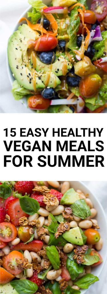 15 Easy Healthy Vegan Meals for Summer: These are my favorite meals to cook in the summer because they're fresh, full of flavor, and simple. Perfect for busy summer nights! || fooduzzi.com recipe