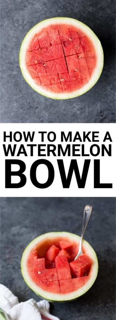 How to Make a Watermelon Bowl: A simple way to dress up your summer dishes! Perfect for serving salads, fruits, and more! || fooduzzi.com recipe