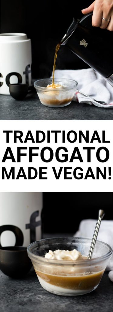 Traditional Affogato Made Vegan: The easiest dessert ever! This Italian sweet treat is bound to become one of your faves, especially now that it's vegan! || fooduzzi.com recipe