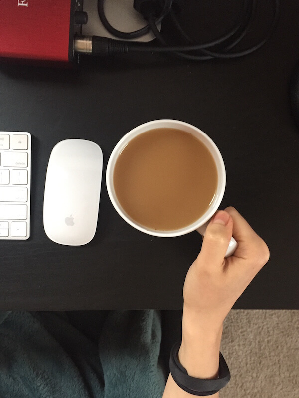 cup of coffee on a desk