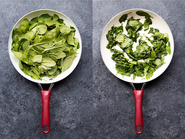 spinach before and after cooking