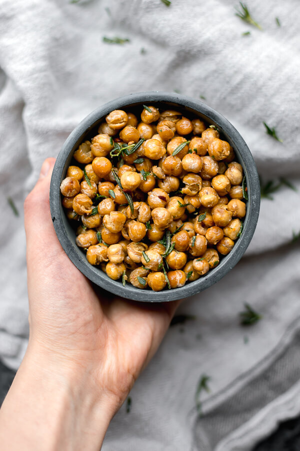 fried chickpeas in a bowl