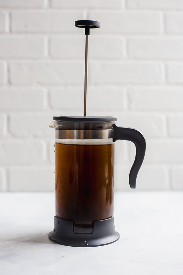 french press with coffee
