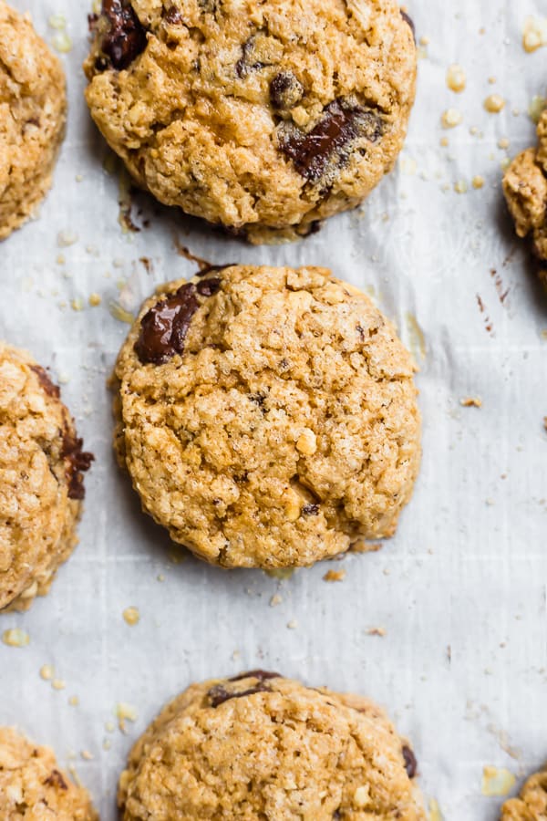 chocolate peanut scone cookies on a baking sheet