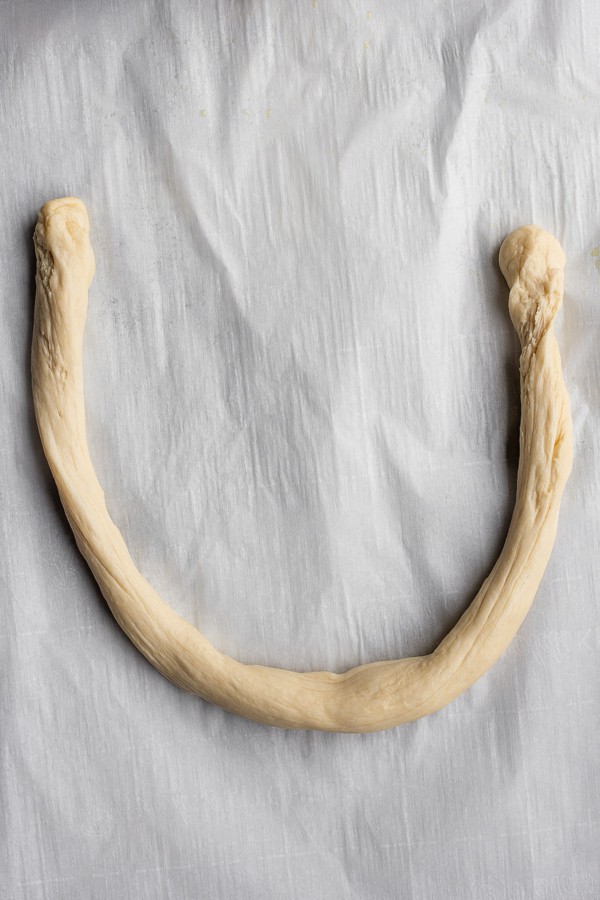 how to shape a soft pretzel - step 2
