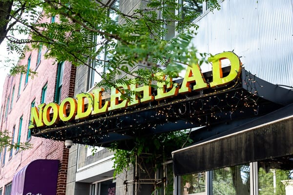sign in front of Noodlehead in Pittsburgh, PA