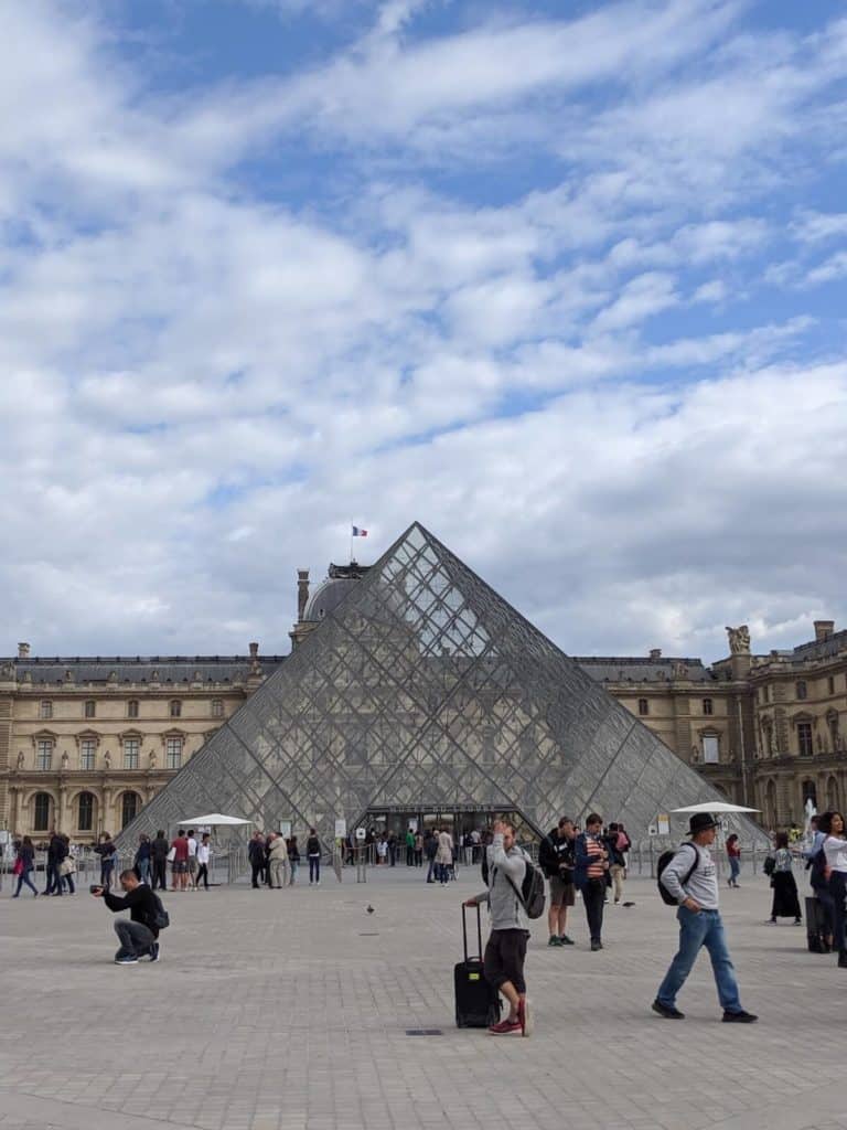 The Louvre Pyramids on a sunny day