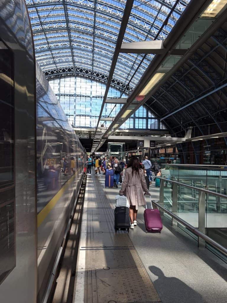 the St. Pancras train station in London, England