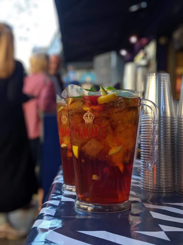 Pimm's Cup pitchers found at the Borough Market in London
