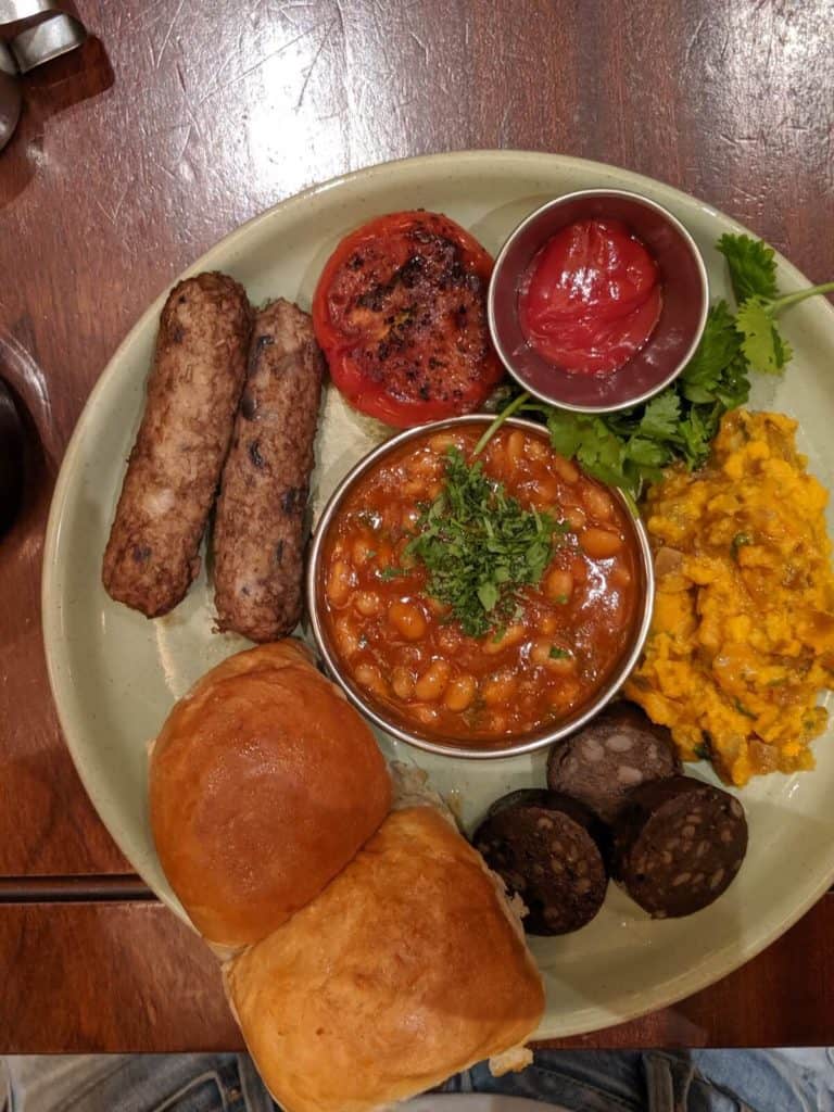 Vegan Full English Breakfast from Dishoom in London