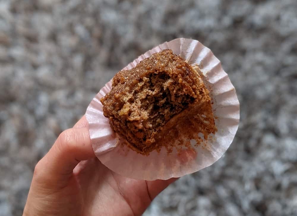 Apple Spice Muffin with a bite taken out of it