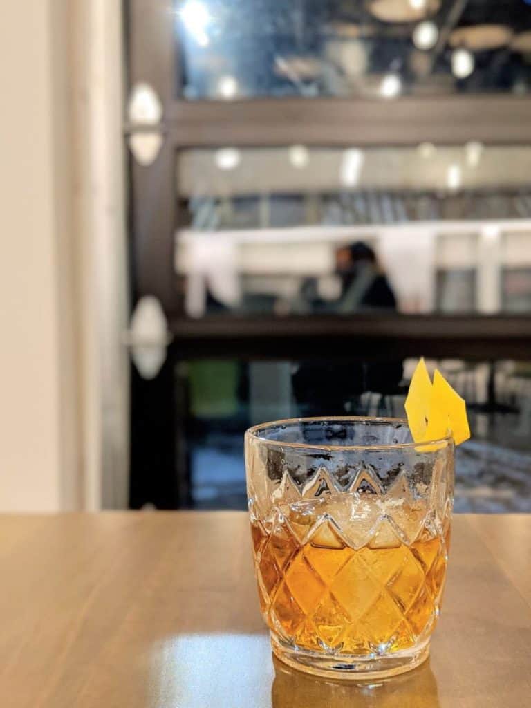 a sazerac at Wiggle Whiskey at Ross Park Mall in Pittsburgh, Pennsylvania