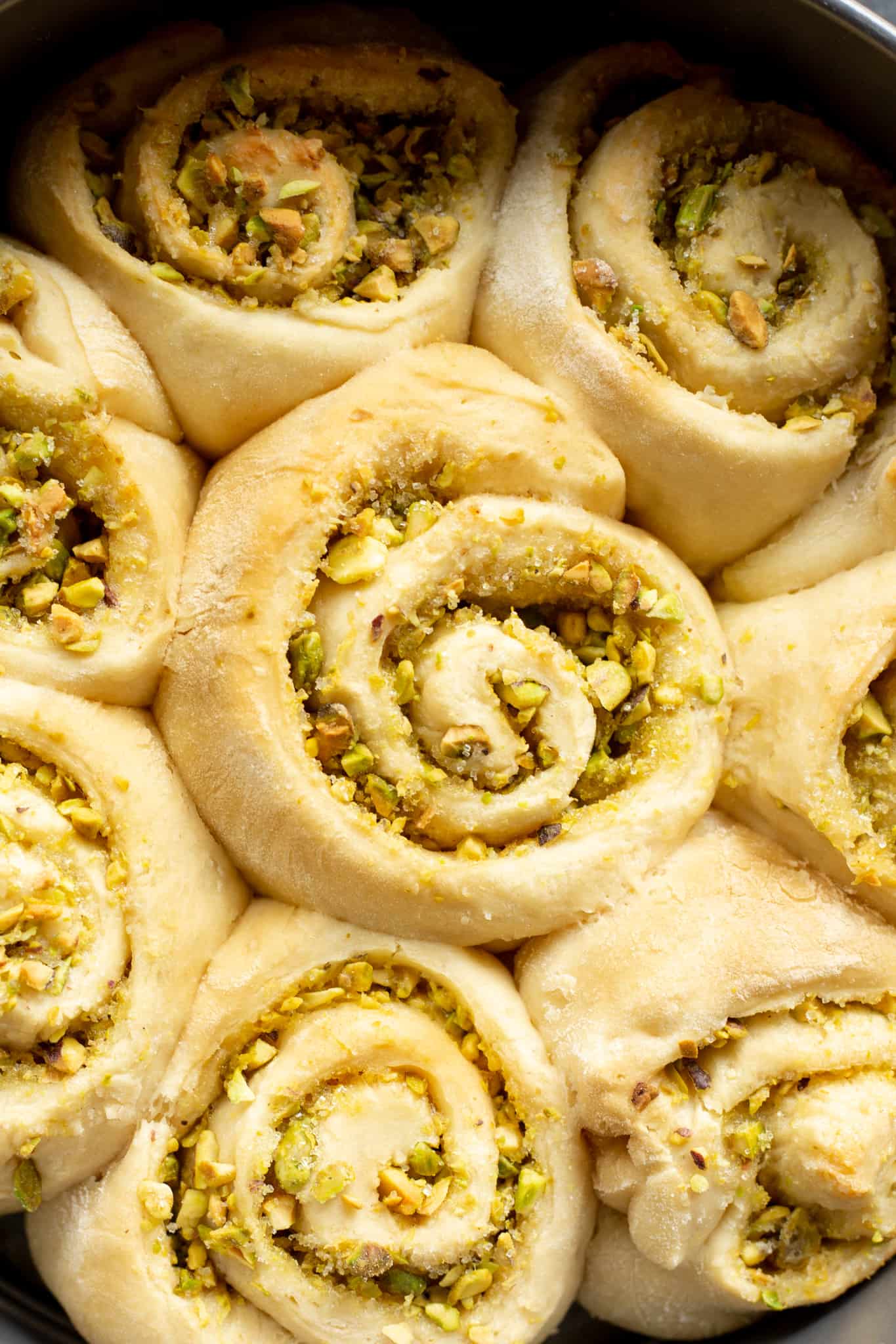 baked vegan lemon pistachio sweet rolls