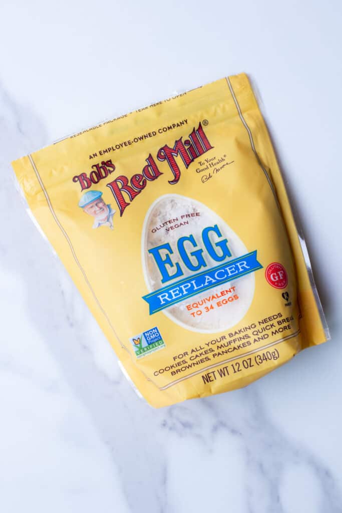 a bag of Bob's Red Mill's Vegan Gluten Free Egg Replacer