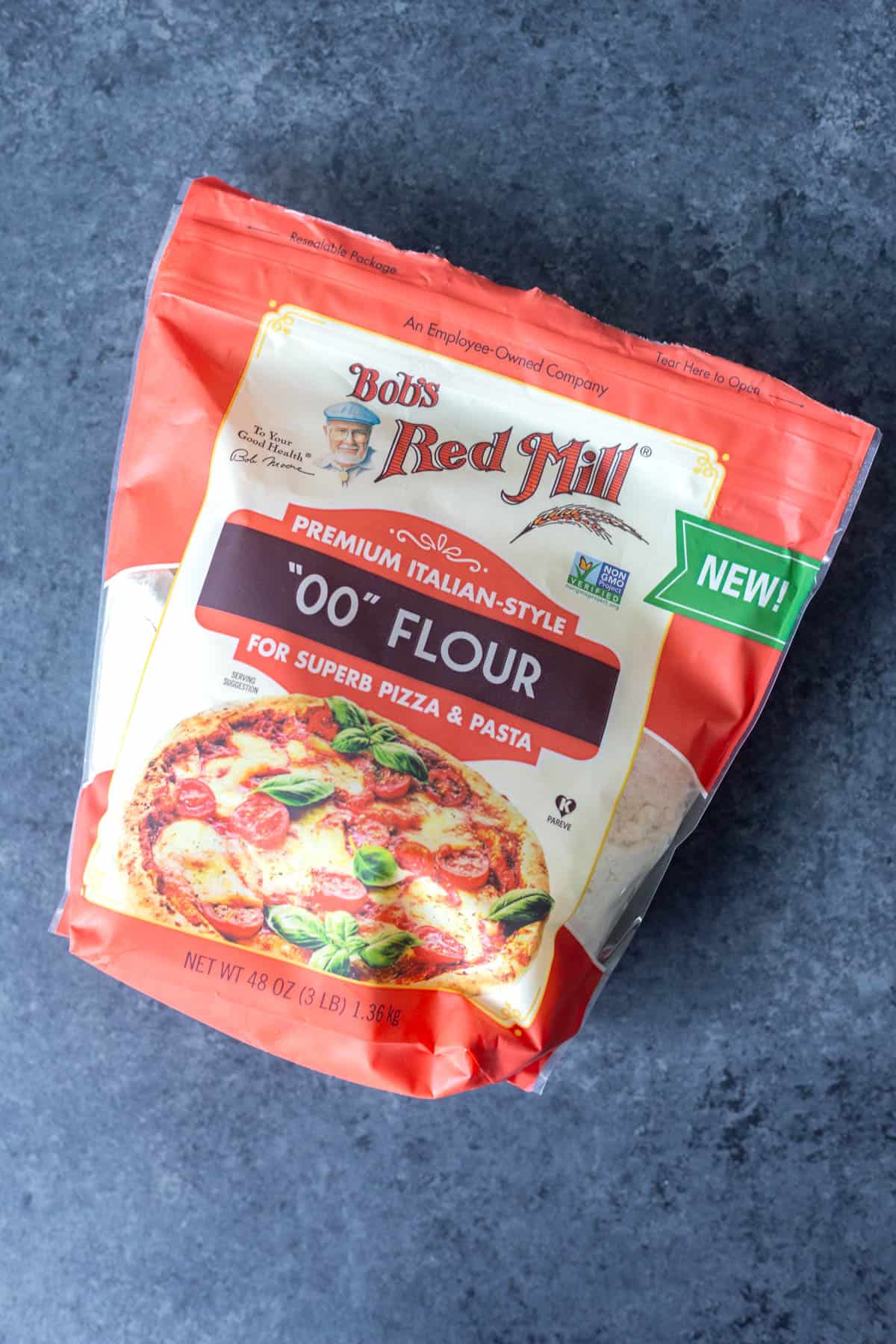 a bag of Bob's Red Mill's 00 Flour